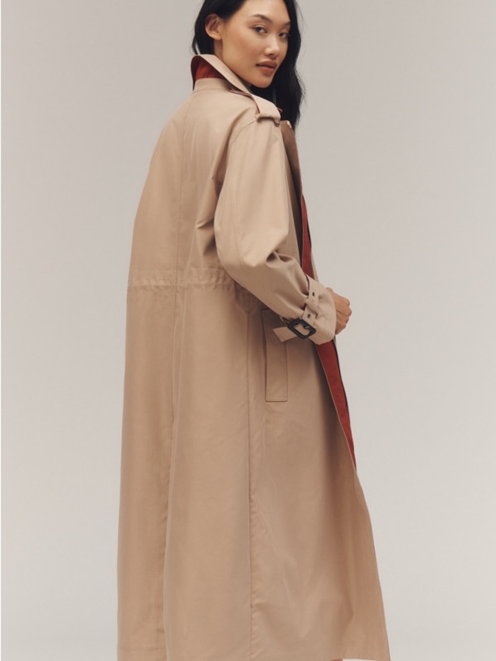 NWT Maeve Anthropologie XXS/XS/S Cinched Waist Trench Coat - Picture 4 of 5